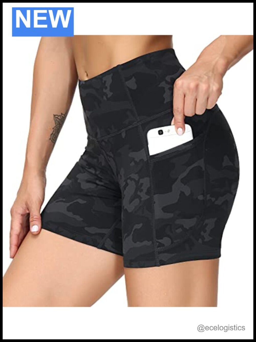 High Waist Tummy Control Yoga Shorts with Deep Pockets